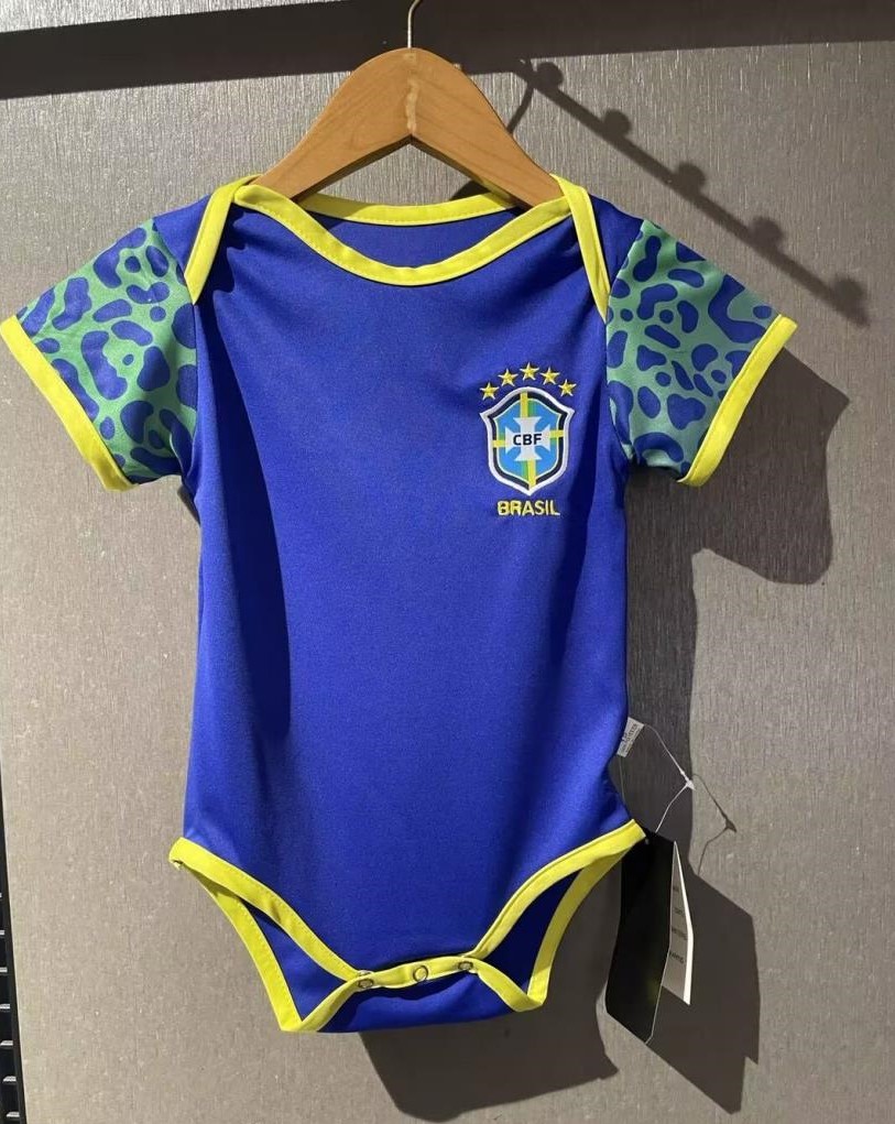 Brazil 2022 Baby World Cup Away Soccer Jersey
